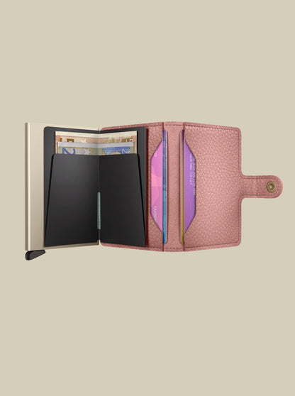 Secred mini wallet Pebble Leather- Rose
