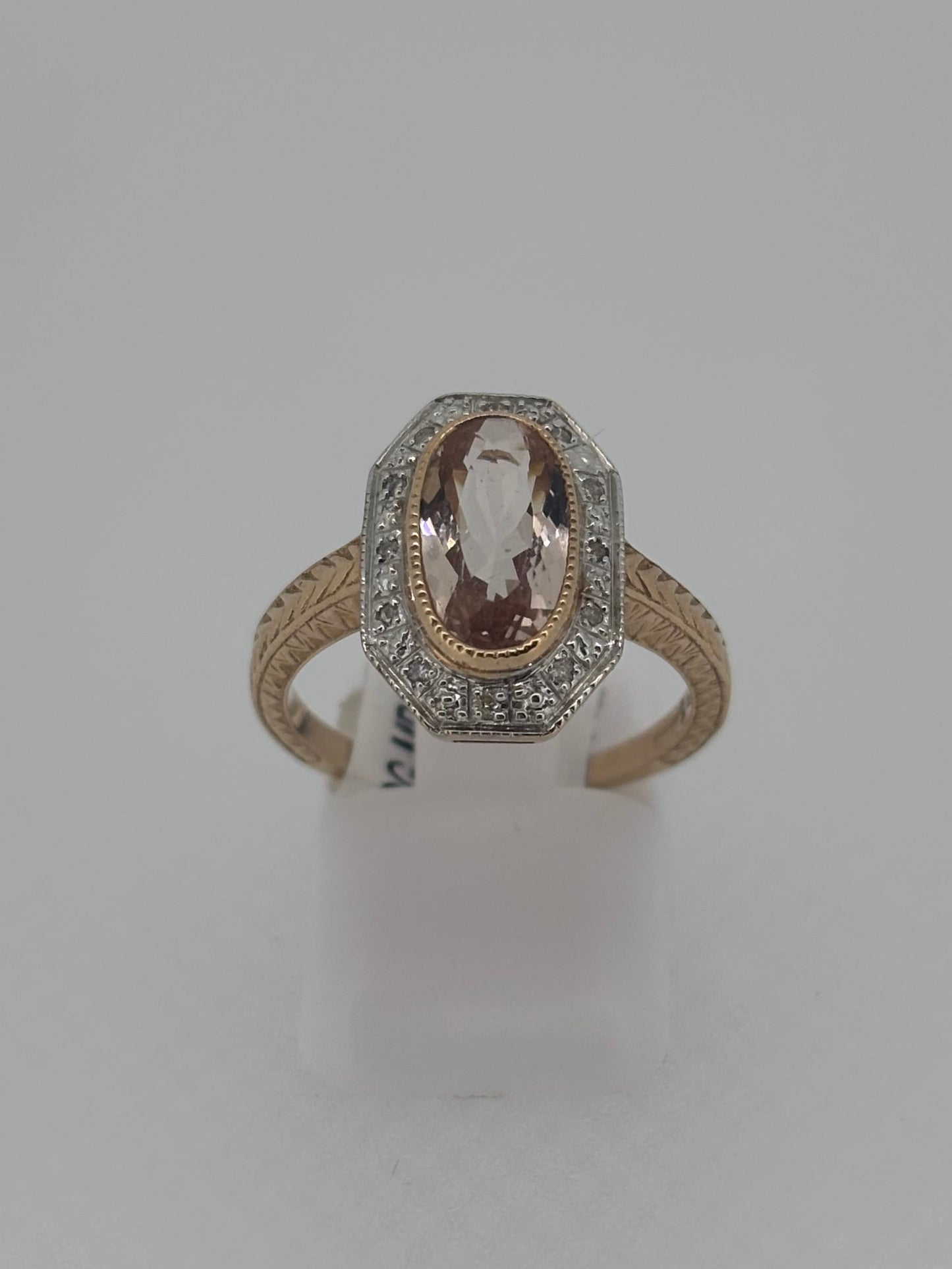 9ct Rose Gold Morganite & Diamond Ring