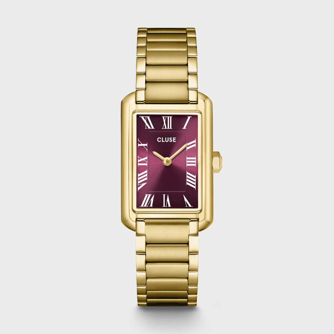 CLUSE ladies watch gold colour, wine dial