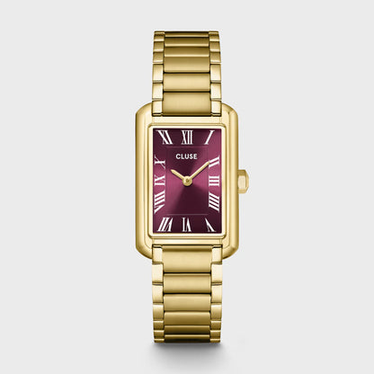 CLUSE ladies watch gold colour, wine dial