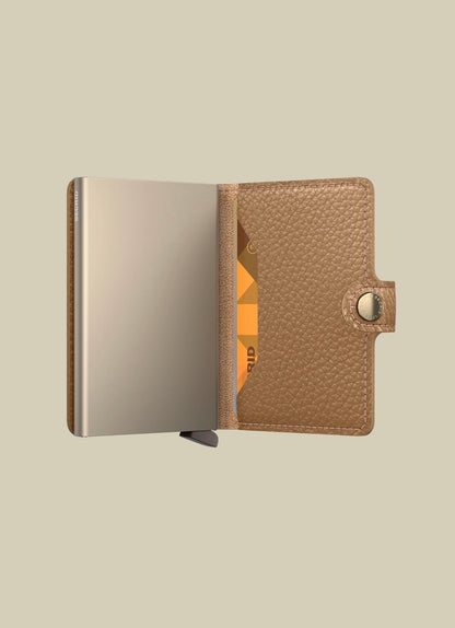 Secred mini wallet Pebble Leather- Cappucino