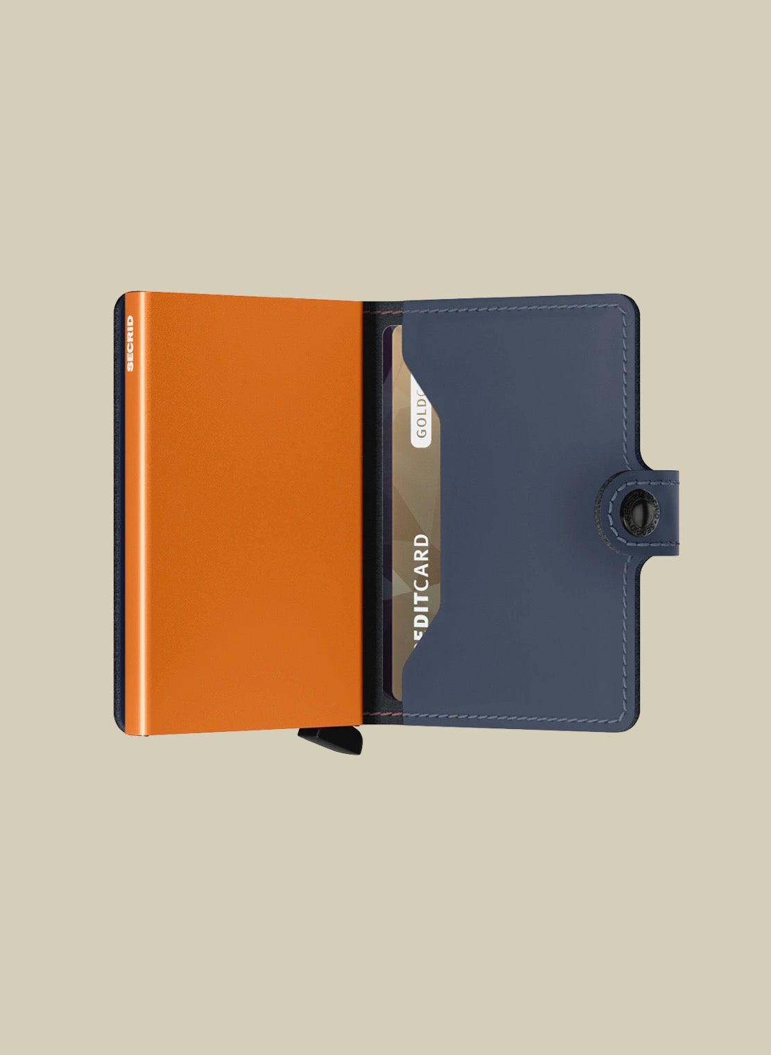 Secred mini wallet matte blue & orange
