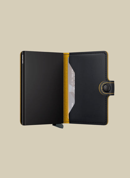 Secred mini wallet Matt Black/Ochre