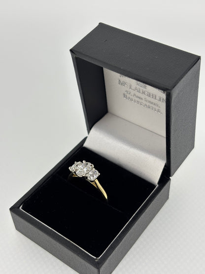 Oval Brilliant-Cut Trilogy Lab-Grown Diamond Ring in 9ct Yellow Gold