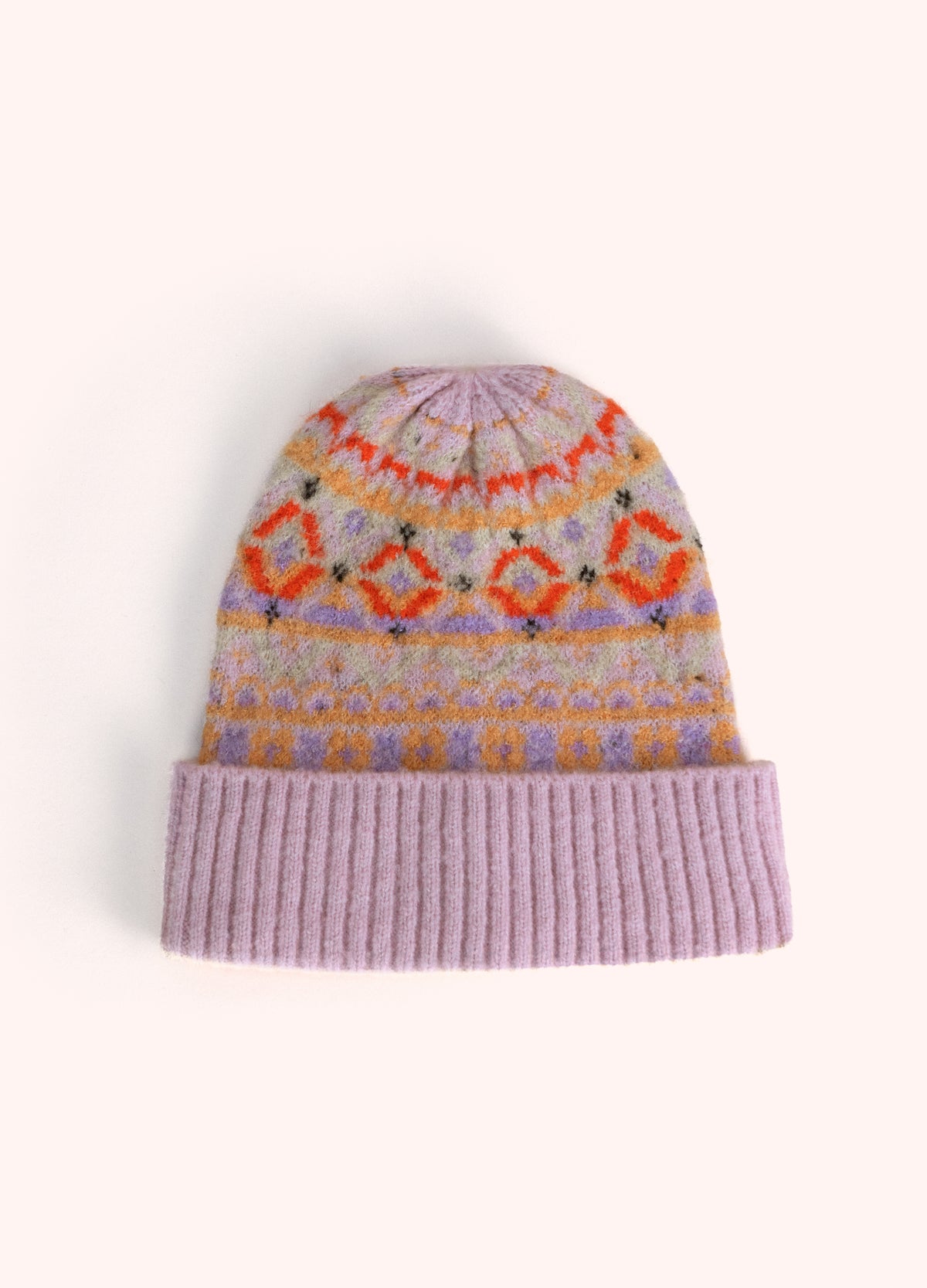 Fair Isle Beannie in Cream Mix