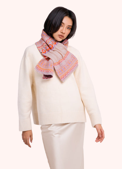 Fair Isle Scarf in Cream Mix