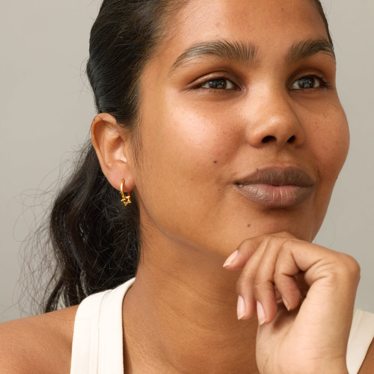 Star Gold Hoops