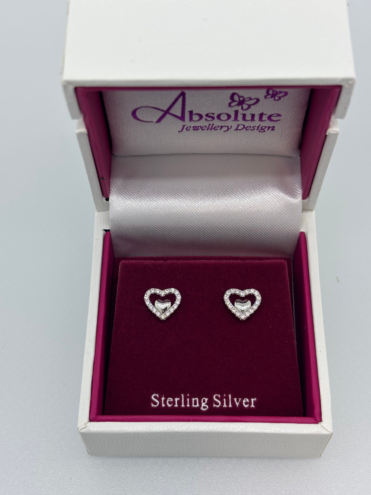 Children's  Silver heart studs