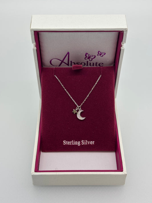 Children's Silver moon/star necklace