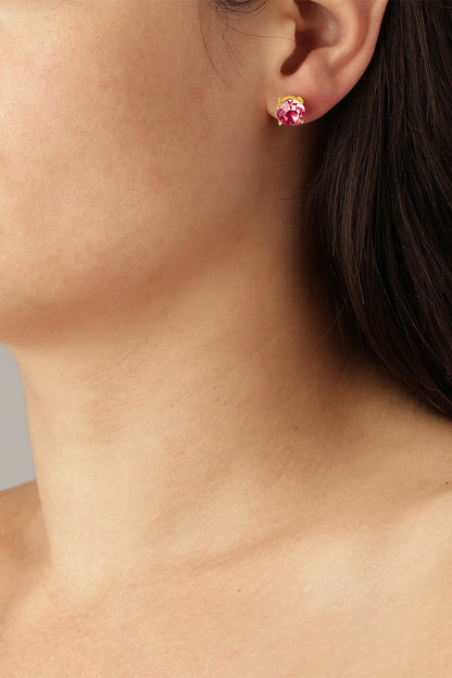 Dyberg Kern pink stud earrings