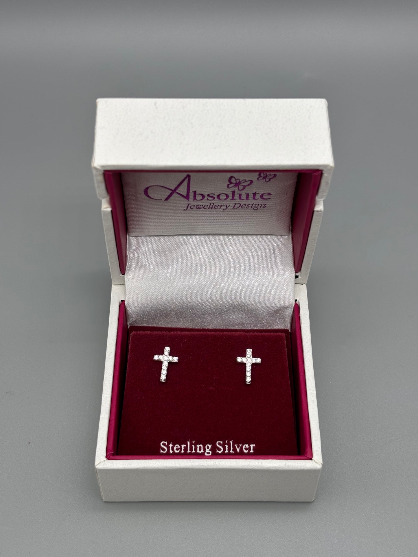 Children's Silver cross earring (10mm)