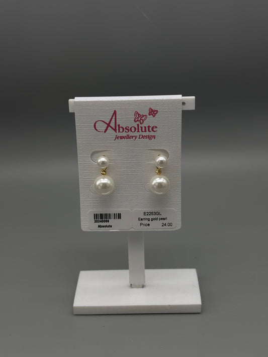 Absolute gold/pearl earring drop