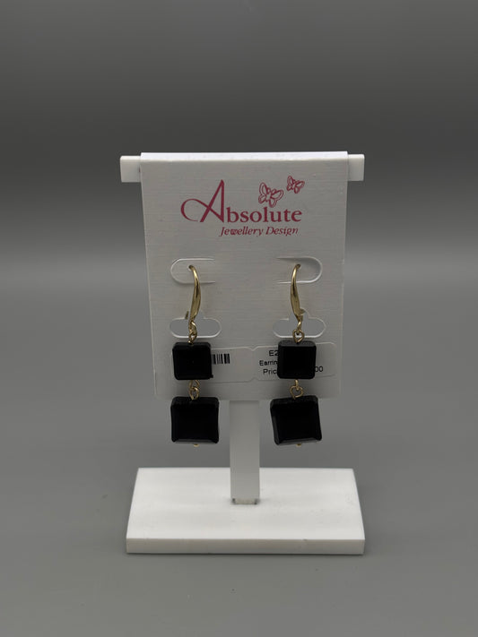 Absolute drop earring gold/jet