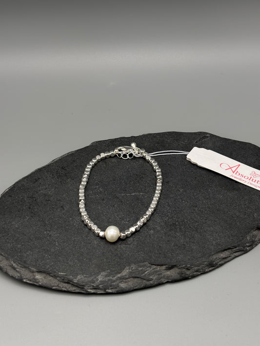 Absolute bracelet silver/pearl