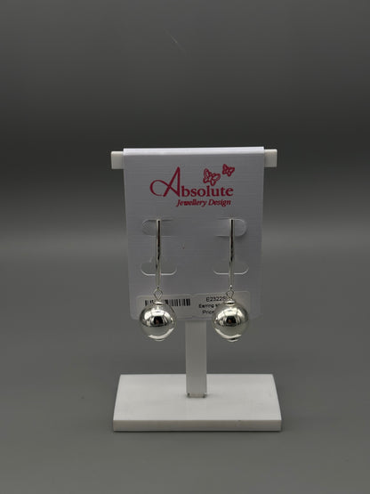 Absolute silver drop earring with ball