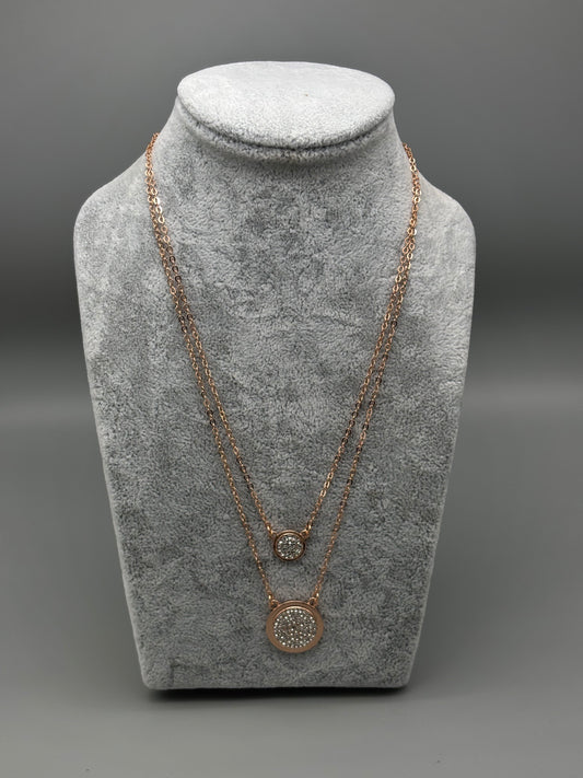 Absolute rosegold necklace 2-tiered