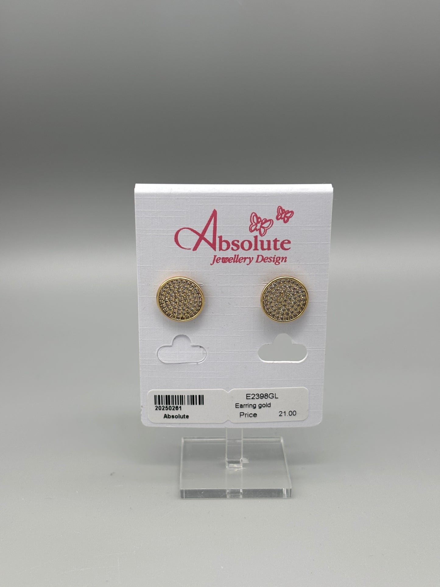 Absolute gold circular studs / cz’s