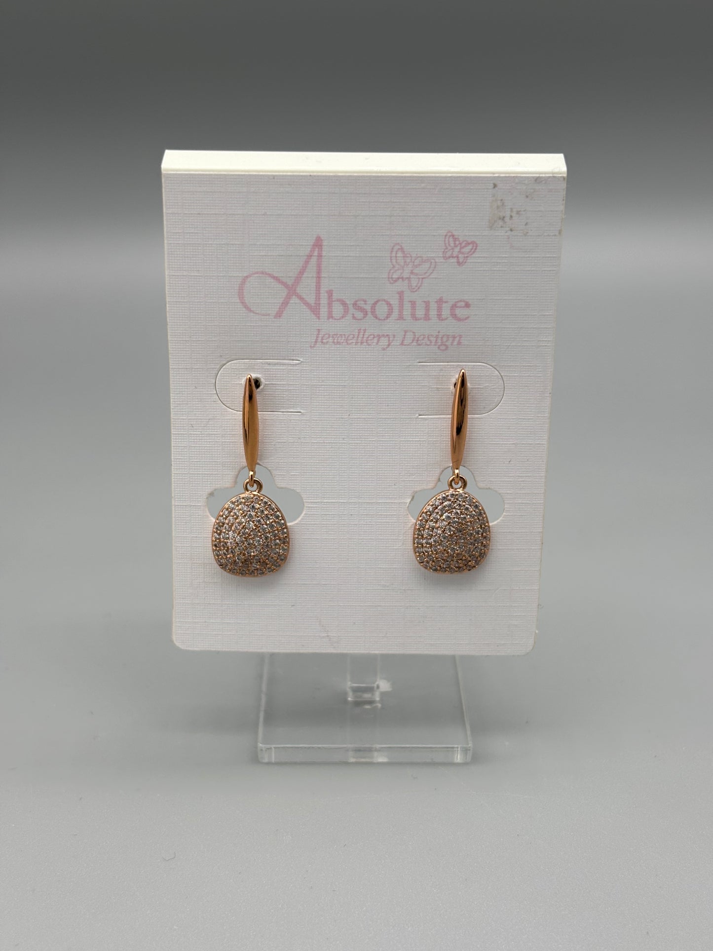Absolute Rosegold / cz drop earring