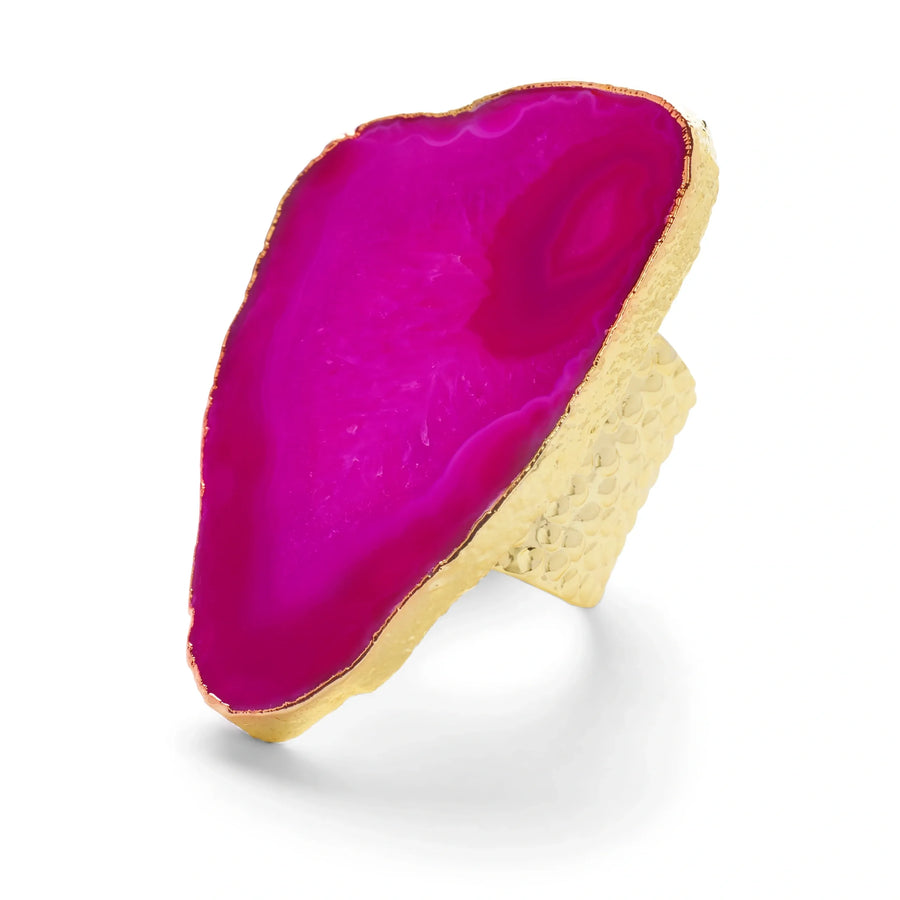 ULTRA MEGA Fuchsia Gemstone Gold Statement Ring