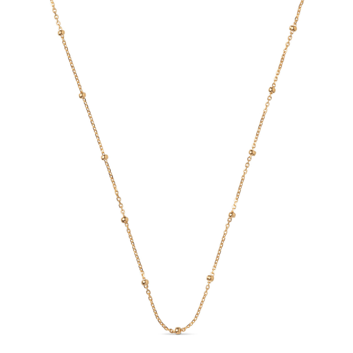 Gold Beaded Chain Necklace