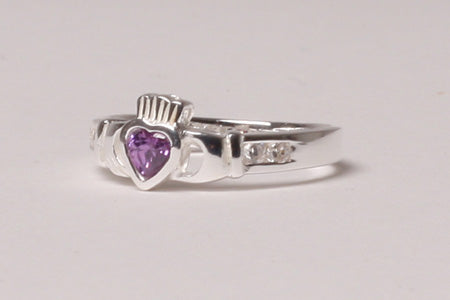 AMETHYST CLADDAGH RING (size O)