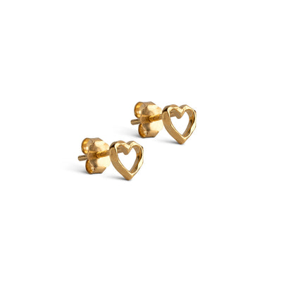 Gold Heart Studs
