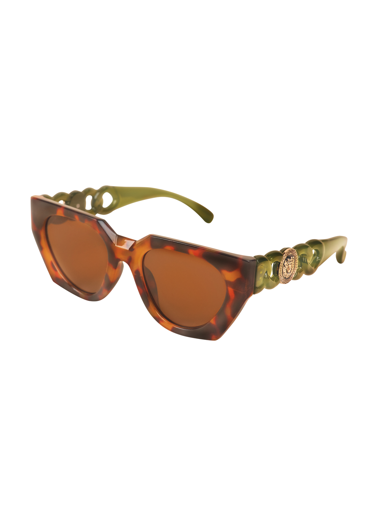 Zelia Luxe Sunglasses- Tortoiseshell/Olive