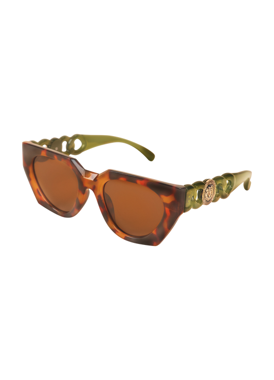 Zelia Luxe Sunglasses- Tortoiseshell/Olive