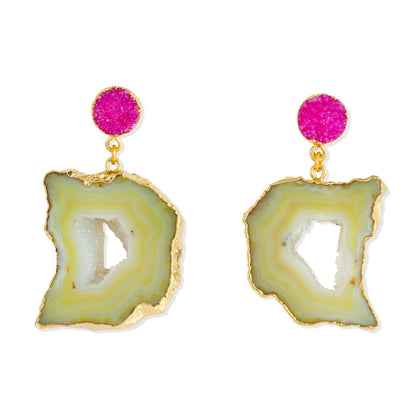 Yellow Pink Agate 'African Slice'