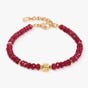 Elegance Precious Stones Bracelet Gold /-Red Jade