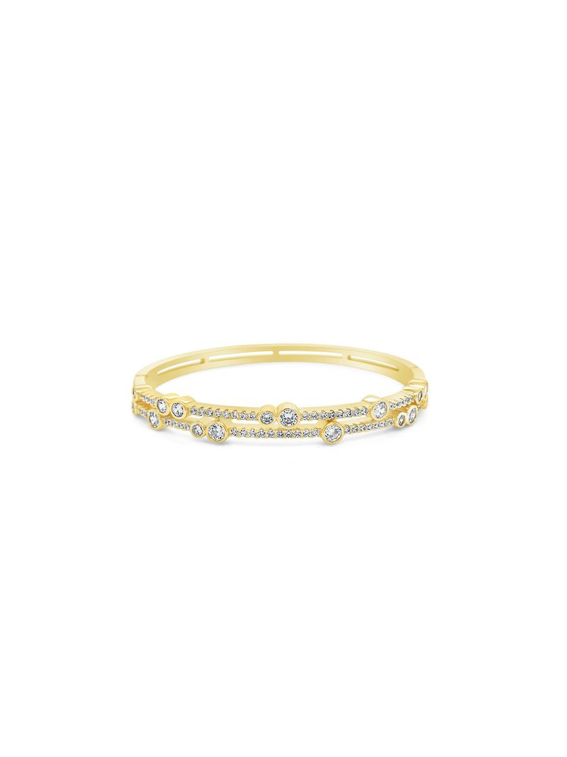 Bangle gold cz's double