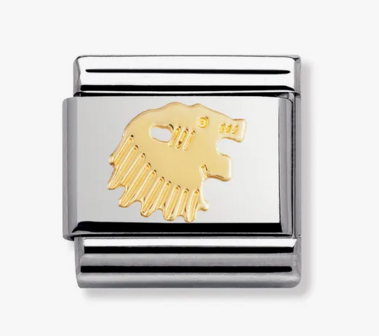 Nomimation zodiac plain gold leo