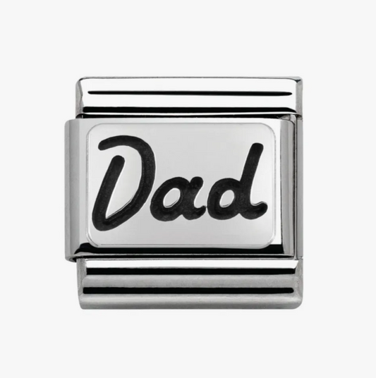 Nomination charm silver Dad (italic)