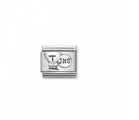 Nomination silver charm first communion chalice and host