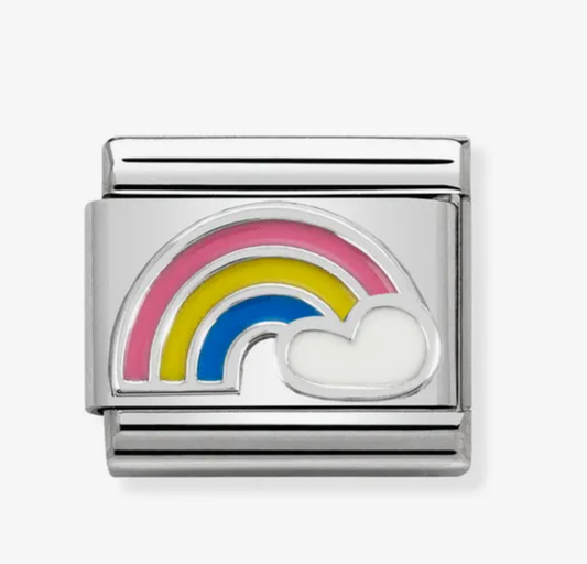 Nomimation silver rainbow/cloud