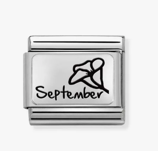 Nomination charm silver September with flower