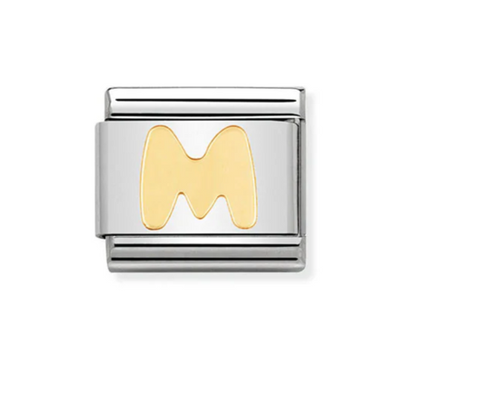 Nomination plain gold letter M charm