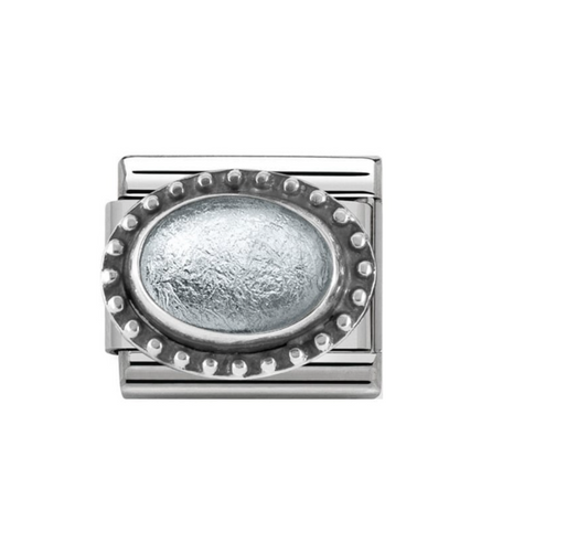 Nomination silver charm silver beaded stone