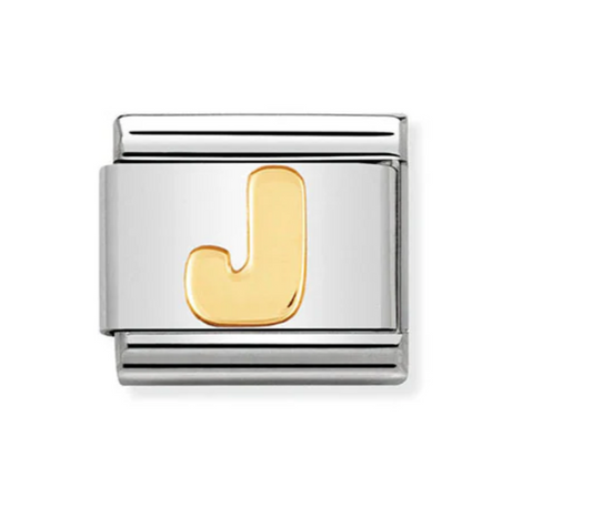 Nomination plain gold letter J charm