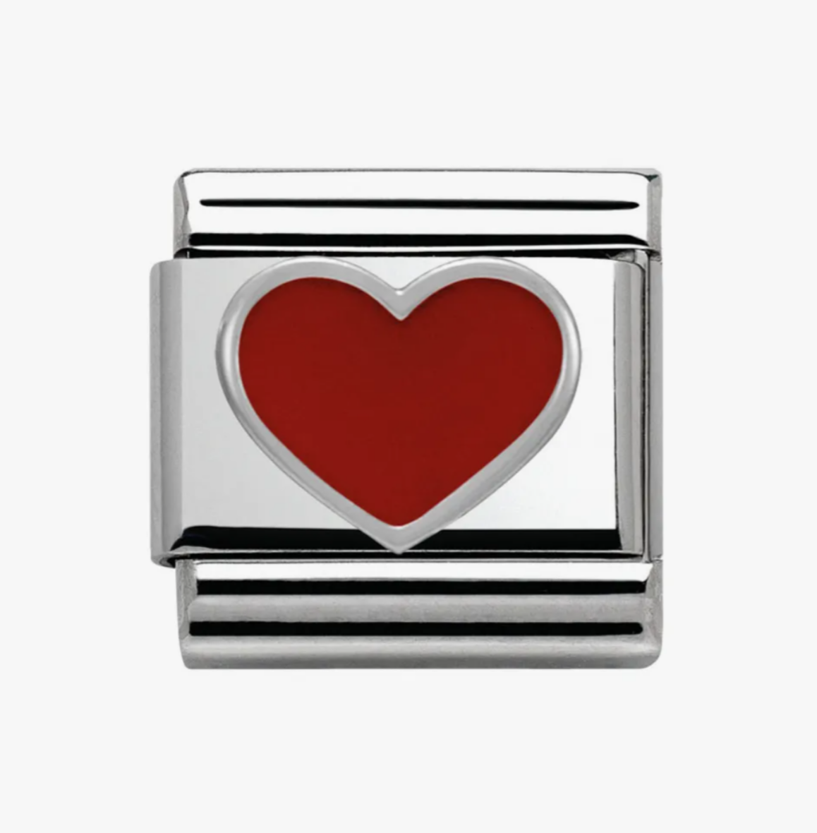 Nomination charm silver/ red heart