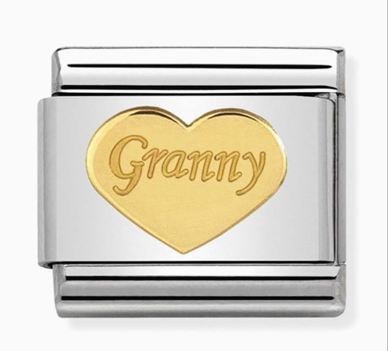 Nomination plain gold charm granny heart