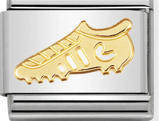 Nomimation plain gold charm football boot