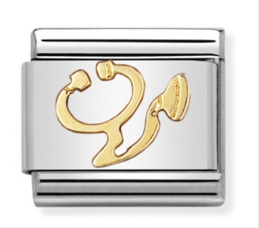 Nomination plain gold stethoscope