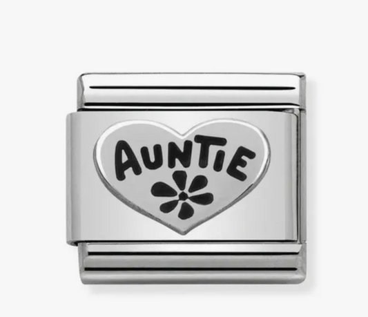 Nomination silver charm auntie in heart