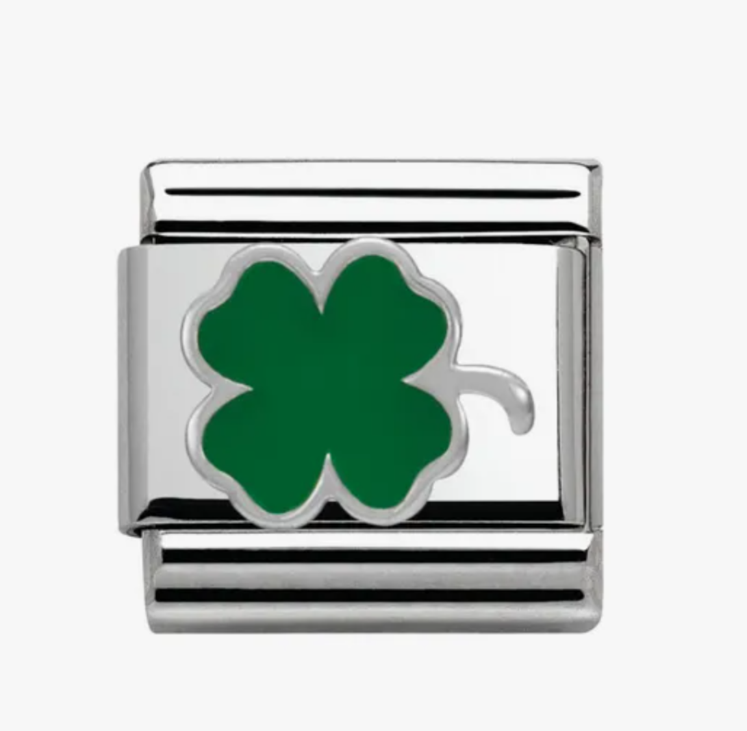 Nomination charm silver 4 leaf clover