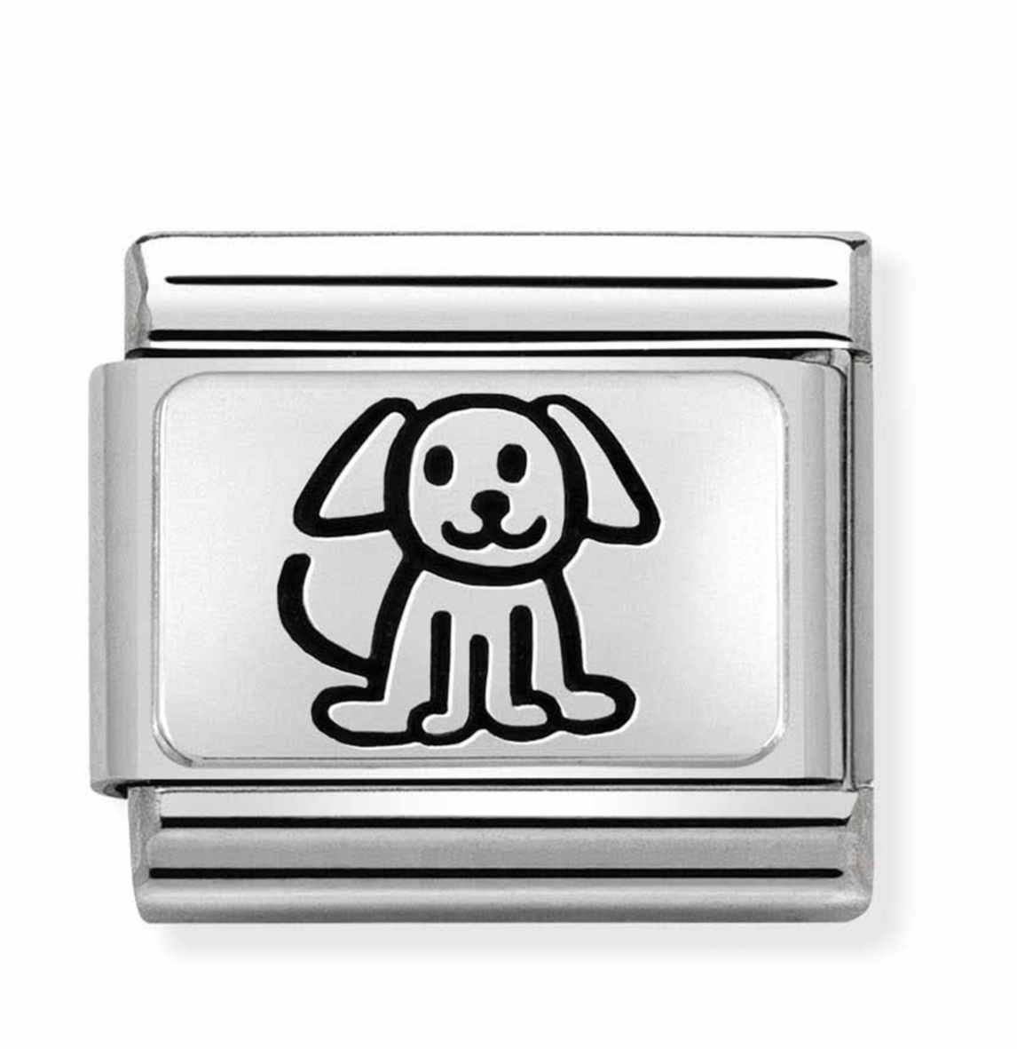 Nomination charm silver dog 'family puppy'