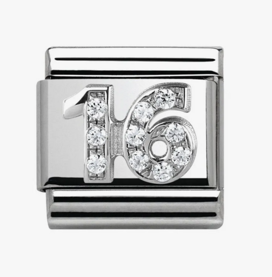 Nomimation silver cz 16 charm