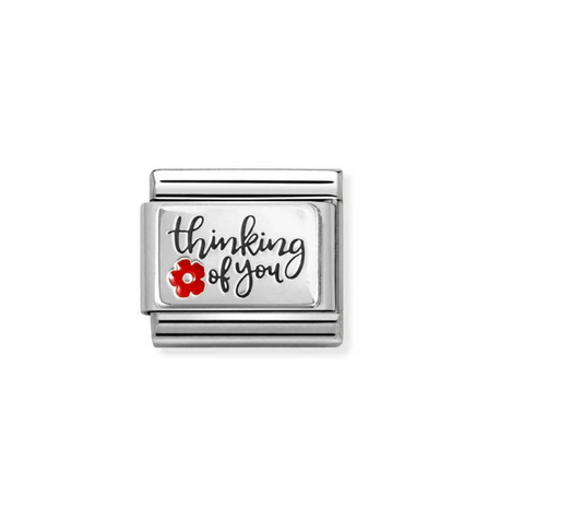 Nomimation silver thinking of you/red flower