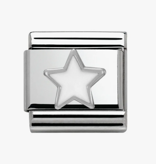 Nomination charm silver/ white star