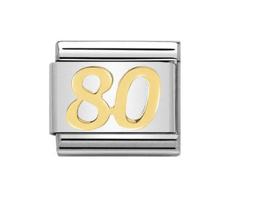 Nomimation plain gold number 80